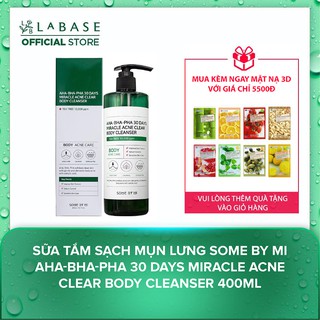 Sữa Tắm Giảm Mụn Lưng Some By Mi AHA-BHA-PHA 30 Days Miracle Acne Clear Body Cleanser 400ml - Hàng Nhập Khẩu