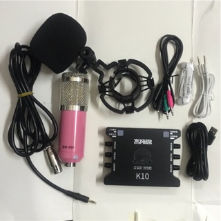 [Freeship toàn quốc từ 50k] Bộ thu âm soundcard k10 mic thu âm Bm800 + dây live (3 món) tặng tai nghe j5