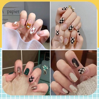 Móng tay giả m kèm keo trong suốt đính đá nhọn móng giả dài giá rẻ đính nơ vuông