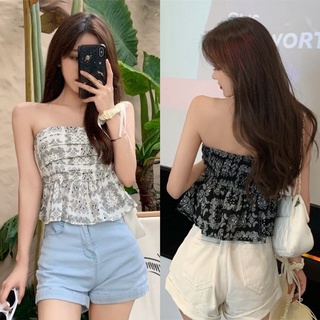 Áo peplum ống hoạ tiết Quảng Châu