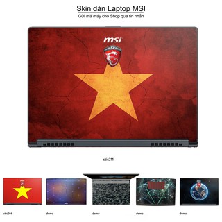 Skin dán Laptop MSI in hình cờ Việt Nam (inbox mã máy cho Shop)