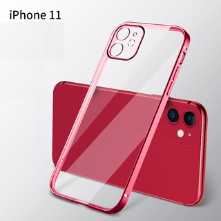 Ốp Lưng Viền Vuông Mạ Điện Sang Trọng Màu Đỏ Dành Cho IPhone 13 IPhone 12 IPhone 11-Vincase