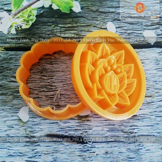 Khuôn trung thu nhận tròn sen nhụy 200g (MS17)