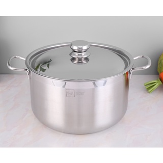 Nồi luộc gà inox 430 bếp từ cao cấp FiveStar Standard nắp inox , 3 đáy sandwich ( 26cm / 28cm / 30cm ) , tặng 5 muỗng ăn