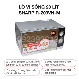 [Mã ELHADEV giảm 4% đơn 300K] Lò vi sóng 20 lít Sharp R-203VN-M