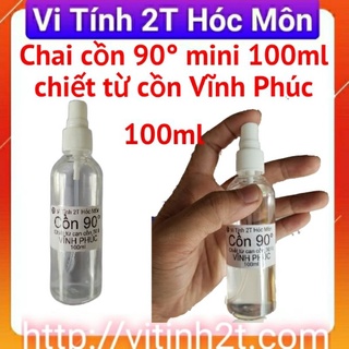 Chai cồn 90° mini 100ml chiết từ can 30 lít cồn 90° Vĩnh Phúc