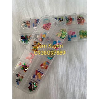 Charm trang trí♦️GIÁ RẺ♦️khay 12 ô, siêu dễ thương, họa tiết đơn giẩn, trang trí bắt mắt
