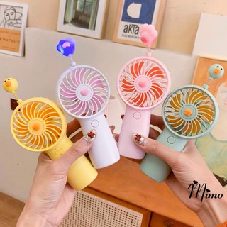 Quạt sạc tích điện cầm tay gió mạnh hình thú ngộ nghĩnh kèm lò xo đèn phát sáng cực đáng yêu, độc đáo làm mát cho mùa hè