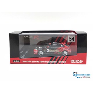 Xe Mô Hình Honda Civic Type R EK9 Super Taikyu 2000 class 4 Champion 1:64 Tarmac Works ( Đỏ Đen )