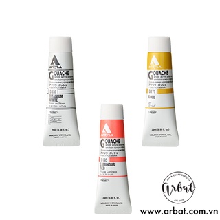 [ARBAT] Màu Acryla Acrylic Gouache lẻ Holbein 20ml - Bảng C (tông trắng-đen, nhũ, neon)