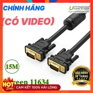 [Chính Hãng]Cáp VGA 15M Ugreen 11634 kết nối máy tính PC Laptop máy chiếu-cáp 2 đầu VGA đực xịn chống nhiễu tốt nhất