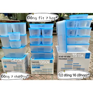 set hộp trữ đông 4 rainbow / 6 / fit set 7 / 8 hộp tách đông 16 tupperware