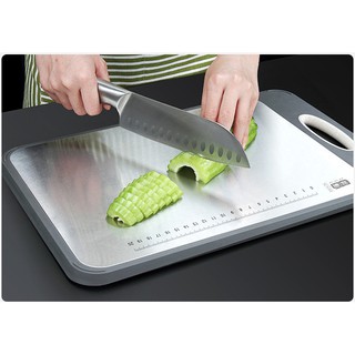 [SALE SỐC]Thớt inox 304 kháng khuẩn đa năng 2 mặt inox+lúa mạch tiện dụng cho căn bếp của gia đình