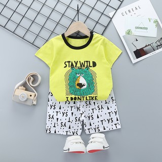 Bộ đồ bé trai cộc tay Stay Wild CTF073 - Màu: Xanh