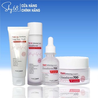 Bộ 4SP Dưỡng Trắng 7DAY Angel's Liquid Whitening Program Gutathione 700V (SRM 120g+ Toner 150ml + Serum 30ml + Kem 50ml)