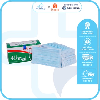 Combo 05 hộp Khẩu trang y tế 3 lớp 4u-Med hộp 50 cái