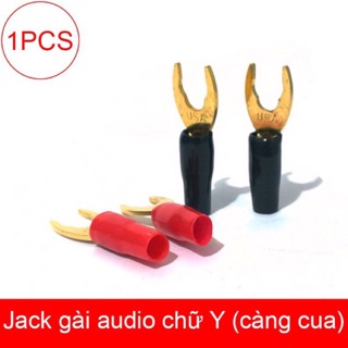1 Chiếc - Giắc Gài Loa/Amply Càng Cua Chữ Y Độ Mở 8.5mm/5.5mm OD-4.0mm Mạ Đồng OCC