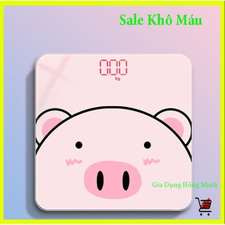 [ RẺ VÔ ĐỊCH ❤️ ] Cân Điện Tử Sức Khỏe Hình Con Heo Hồng , Có Pin ( Bảo Hành 12T)