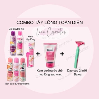 [SẴN]Combo kem tẩy lông/bọt cạo lông + kem dưỡng làm chậm mọc lông sau wax + dao cạo.