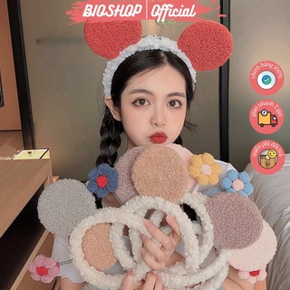 Cài tóc bông hoa dễ thương, băng đô cài đầu hình hoa rửa mặt nhiều mẫu