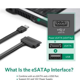 Cáp eSATAp combo sang Sata 22pin dài 0.5M UGREEN 10646