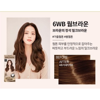 Thuốc nhuộm tóc tại nhà màu Warm Brown | Nhuộm tóc Hello Cream Mise En Scene 6WB nâu hạt dẻ