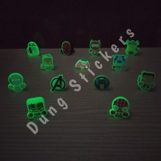 [Lò xo 2D] Nút gắn dép - Jibbitz - Sticker lò xo dạ quang phát sáng buổi tối
