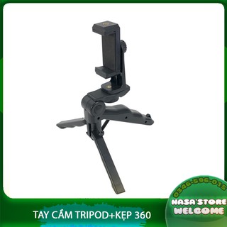 TAY CẦM KIÊM TRIPOD VÀ KẸP 360 ĐIỆN THOẠI CAMERA CHO YOUTUBER QUAY VLOGS