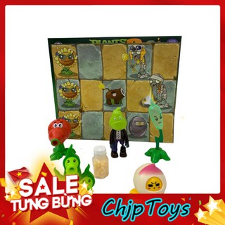 BỘ ĐỒ CHƠI HOA QUẢ NỔI GIẬN MÔ PHỎNG GAME ĐẠI CHIẾN PLANTS VS ZOMBIES VUI NHỘN HÀI HƯỚC (HỘP XANH LÁ 166)