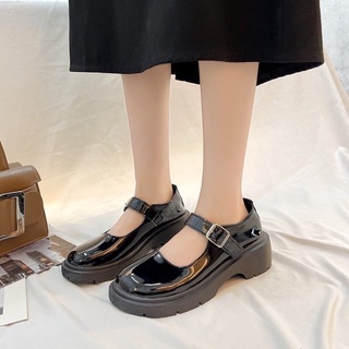 Giày lolita nữ độn đế quai cài đế 5cm Cao Cấp - giày búp bê nữ da mềm