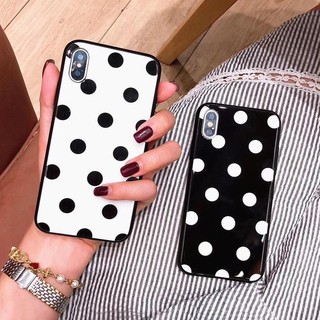 Ốp lưng iphone  kính chấm bi đen trắng cho 6/6s/7/8/x/xs/xr/xsmax/11/12/13/plus/splus/max/mini/pro/promax-k149