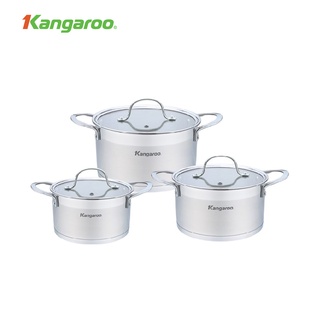 Bộ nồi Inox 3 chiếc 16/20/24cm Kangaroo KG877 5 đáy