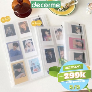 Album Ảnh 3 Inch có dây buộc DecorMe Sổ lưu trữ ảnh ô trong suốt tiện dụng SML