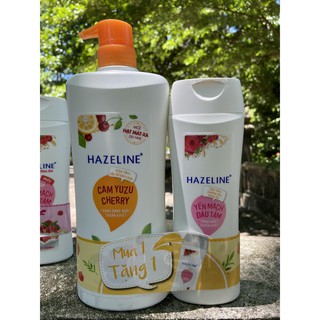 SỮA TẮM HAZELINE CAM YUZU CHERRY 900ML TẶNG hazeline 300g