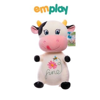 Thú bông Emplay cao cấp bò áo hoa dài 28cm thiết kế vải nhung mềm mịn co giãn 4 chiều an toàn cho bé