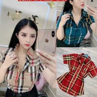 Áo Sơ Mi Caro Ngắn Tay Chất Thô Mềm Mịn Siêu Mát