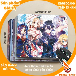 <27 mẫu>Lót chuột máy tính Anime SAO Sword Art Online cỡ bàn di chuột lớn 20x24cm chất liệu mouse pad cao su