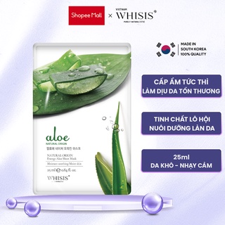 Mặt Nạ Dưỡng Da Lô Hội WHISIS Nature Origin Energy Aloe Sheet Mask Cấp Ẩm Dưỡng Trắng Da 25ml