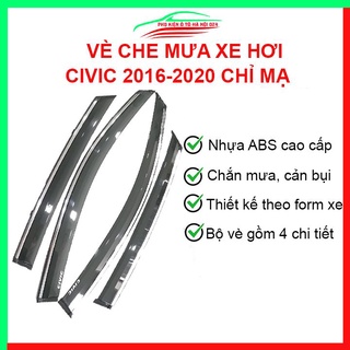 Vè che mưa cho xe ô tô Civic 2016-2020 chỉ mạ