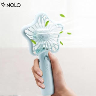 Quạt Mini Cầm Tay Để Bàn Pin Sạc Có Đèn Led Model T663 Kiểu Dáng Ngôi Sao Dung Lượng Pin 1200mah