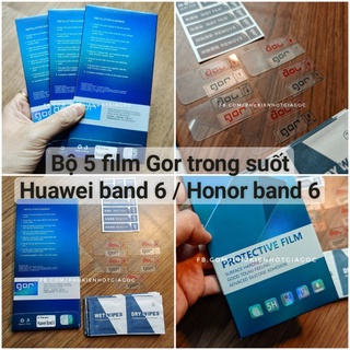 Bộ 5 dán màn hình film Gor cho Huawei Band 6 / Honor band 6 mỏng, trong suốt