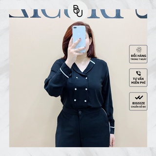 Sơ mi cổ sam cúc trắng BIGSIZE (55kg đến 95kg) - 21SSM25 - [BUstu Bigsize]