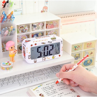 Đồng hồ báo thức điện tử để bàn siêu dễ thương - Gấu Thỏ House