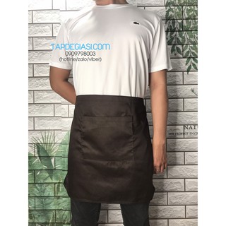 Tạp dề phục vụ ngắn trơn màu Nâu cao cấp dành cho Nam Nữ