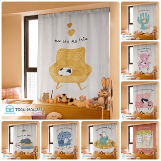 Rèm cửa sổ chống nắng Tín Phát Decor, màn cửa sổ trang trí hoạt họa trừu tượng dễ thương