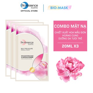 [HB GIFT] Combo 3 mặt nạ Bio-Essence Skin Soothing Mask mẫu đơn hoàng cung 20ml/cái