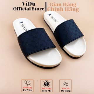 Dép nam thời trang GUCII ViDu 6262 hai màu (xanh/ đen) siêu nhẹ, thấm hút mồ hôi