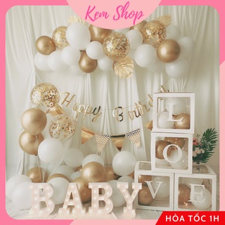 Set Trang Trí Sinh Nhật Hàn Quốc Tông Vàng Gold Siêu Đẹp - K166