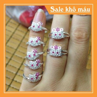 Gía xưởng NHẪN MÈO KITTY CHO BÉ BẠC TA 925