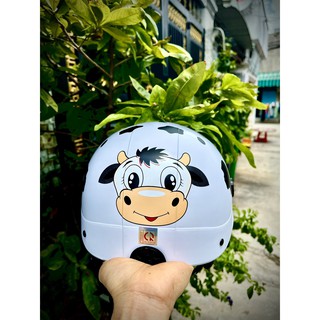 [Mã LIFEAUMAY giảm 10% tối đa 30k đơn 150k] nón bảo hiểm có hình mặt con bò sữa siêu cute